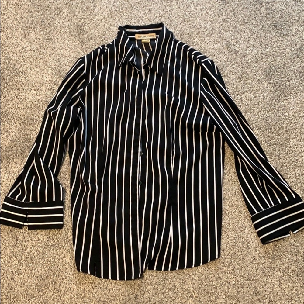 Black and White Striped Blouse